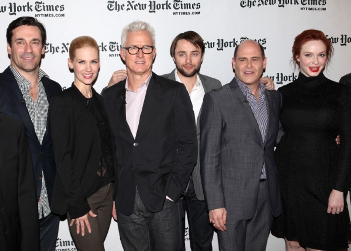 Jon Hamm, January Jones, John Slattery, Vincent Kartheiser, Matthew Weiner, Christina Hendricks at 