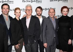 Jon Hamm, January Jones, John Slattery, Vincent Kartheiser, Matthew Weiner, Christina Photo