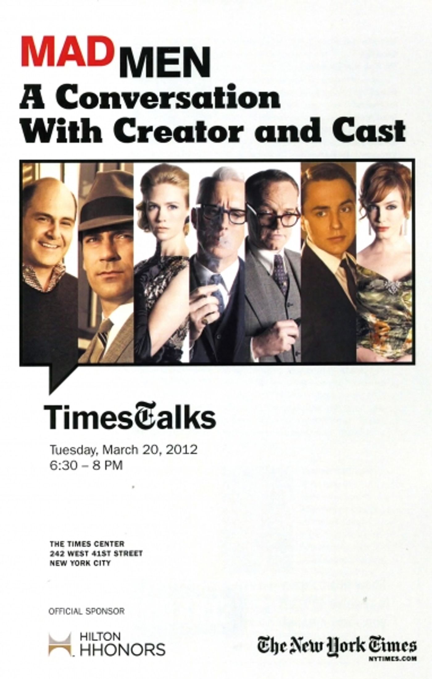 Photo Coverage: TimesTalks - A Conversation with MAD MEN  Image