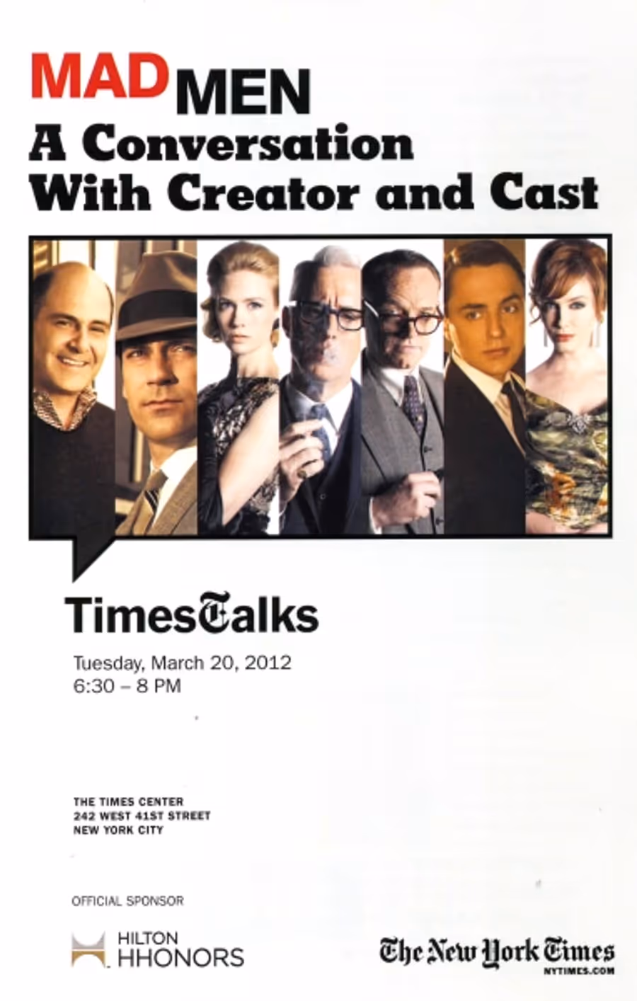 Photo Coverage: TimesTalks - A Conversation with MAD MEN Image