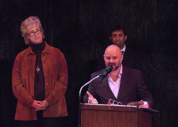 David Wiener (Extraordinary Chambers) accepts the Ted Schmitt Award for the world pre Photo