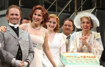 Joel Grey, Stephanie J. Block, Erin Mackey, Robert Petkoff, Julie Halston Photo