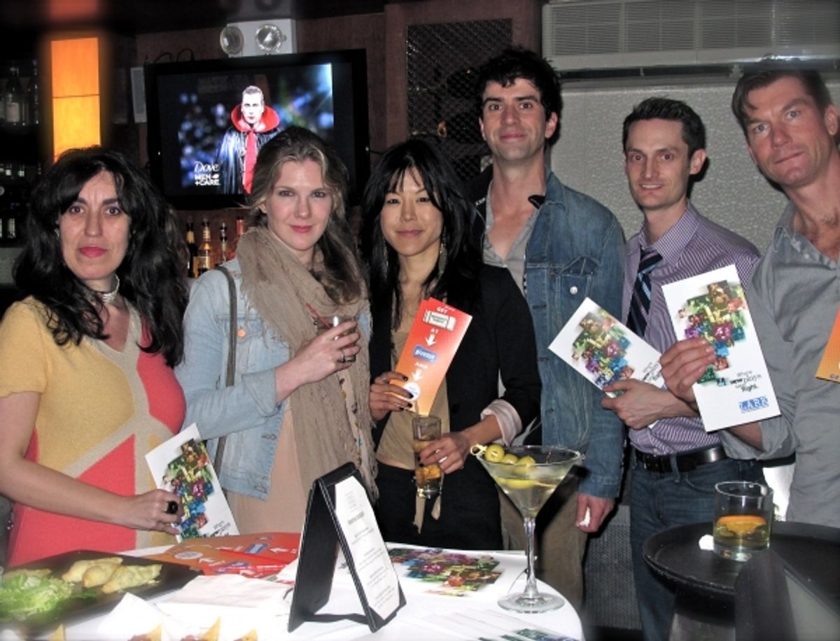 U.S./Eastern European Exchange Program Director and playwright Saviana Stanescu, Lily Rabe, Hettienne Park, Hamish Linklater, Michael Robertson (Managing Director, LARK), and Jerry O'Connell
 at 