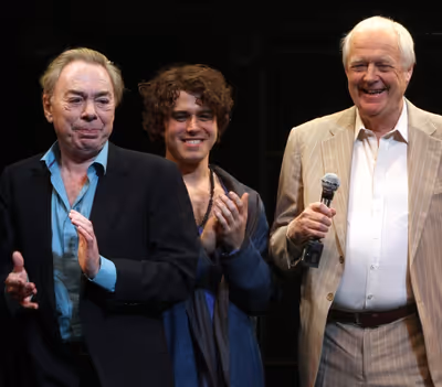 Andrew Lloyd Webber & Tim Rice with Josh Young, Paul Nolan, Director Des McAnuff & Co Photo