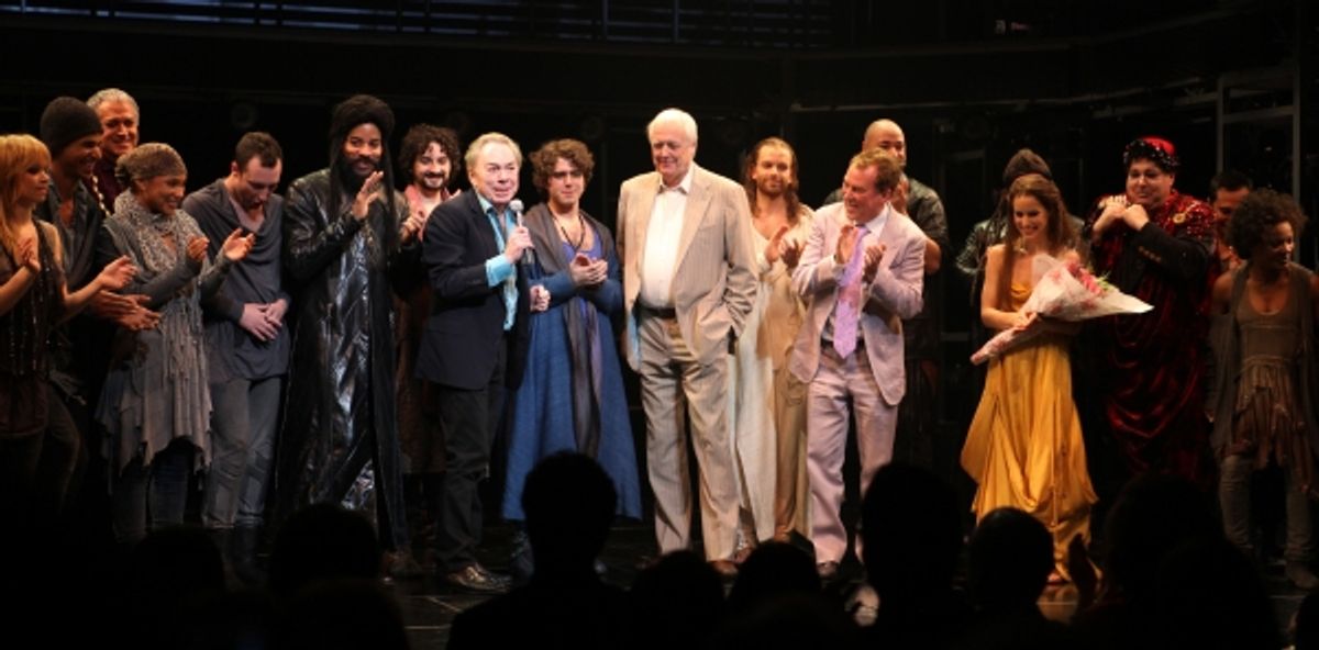 Andrew Lloyd Webber & Tim Rice with Tom Hewitt, Marcus Nance, Mike Nadajewski, Josh Young, Paul Nolan, Director Des McAnuff, Chilina Kennedy, Bruce Dow & Company at 