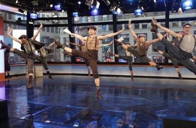 Ryan Steele and the cast of NEWSIES Photo