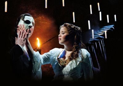 John Owen-Jones as The Phantom and Katie Hall as Christine Photo