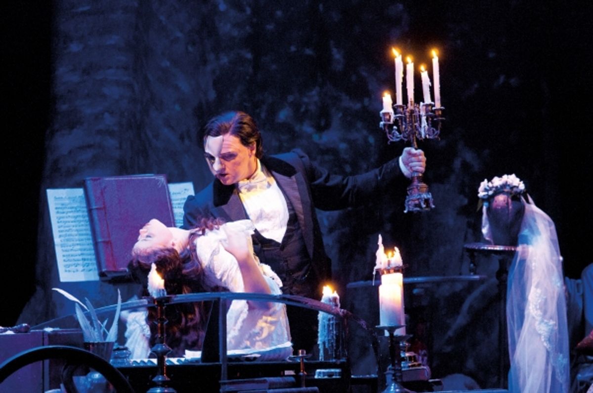 John Owen-Jones as The Phantom and Katie Hall as Christine at 