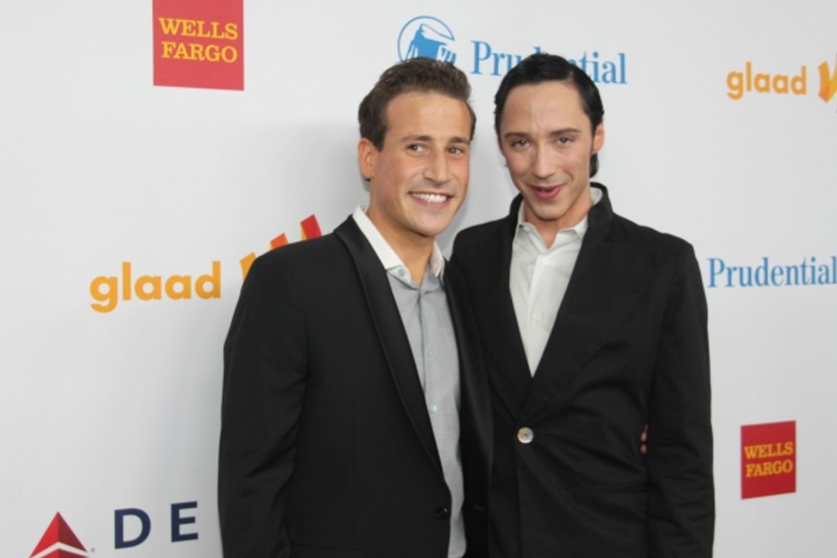 Johnny Weir and Victor Weir-Voronov at 