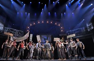 The Rally Jeremy Jordan (center) and the cast of NEWSIES Photo