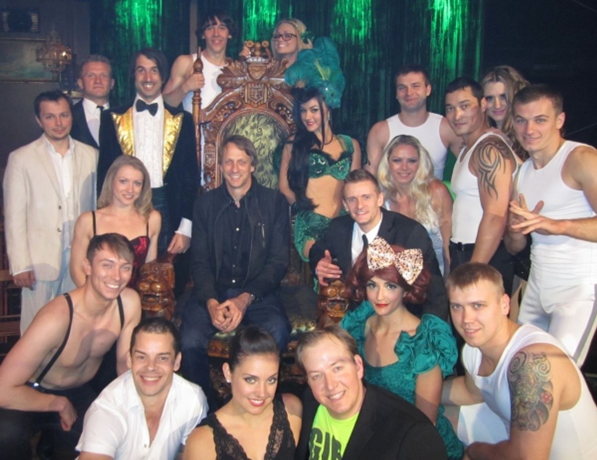 Tony Hawk and the cast of Absinthe at 