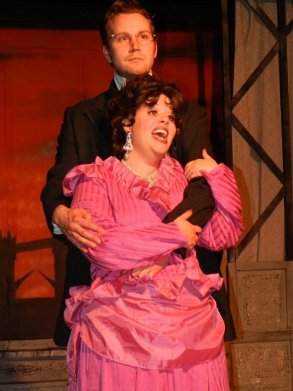 Shannon Wells as Emma Carew and Matt Curtis as Dr. Henry Jekyll           Photo