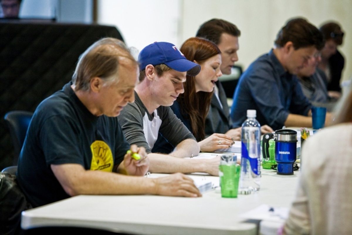 Keith Carradine, Jay Armstrong Johnson, Allison Case, Jarrod Emick, and Hunter Foster at 