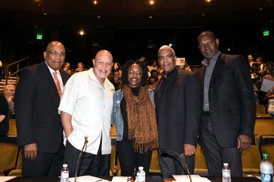 
Celebrity judges Paris Barclay, John Beasley, Charlayne Woodard, Stan Lathan and De Photo