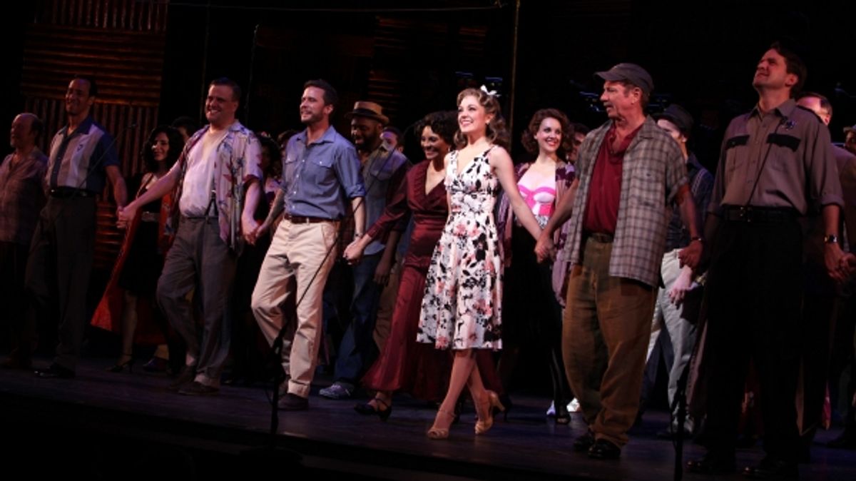 Phillip Hernandez, Stephen Wallem, Will Chase, Leslie Uggams, Laura Osnes, Tom Wopat & James Clow at 