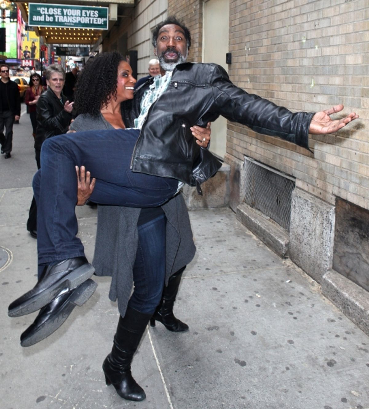Audra McDonald & Norm Lewis pay tribute to the 'Nice Work...' Poster at 
