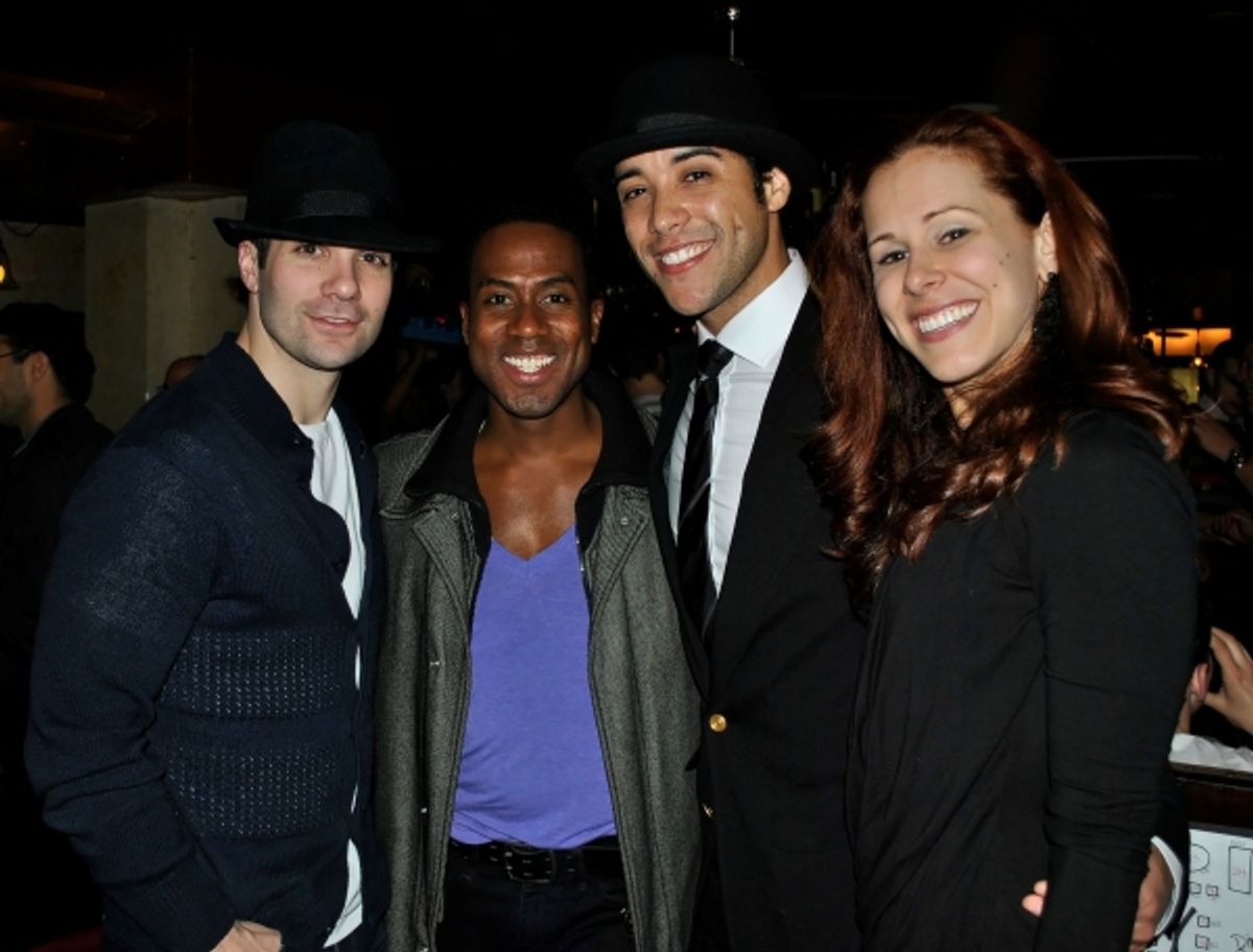 Guest,  Rashad Naylor (ROCK OF AGES), Dan Domenech, and Heather Parcells  at 