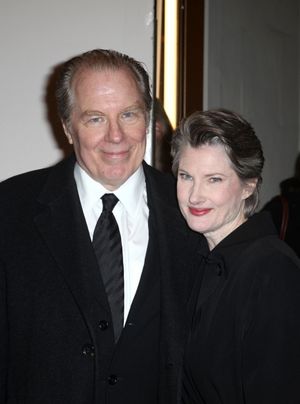 Annette O'Toole & Michael McKean exiting the Stager Door after the Broadway Opening Night Performance of 'Gore Vidal's The Best Man' at the Gerald Schoenfeld Theatre in New York City on 4/1/2012 @ BroadwayWorld Annette O'Toole & Michael McKean exiting the Stager Door after the Broadway Opening Photo