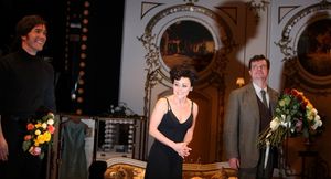 Tracie Bennett with Tom Pelphrey & Michael Cumpsty Photo