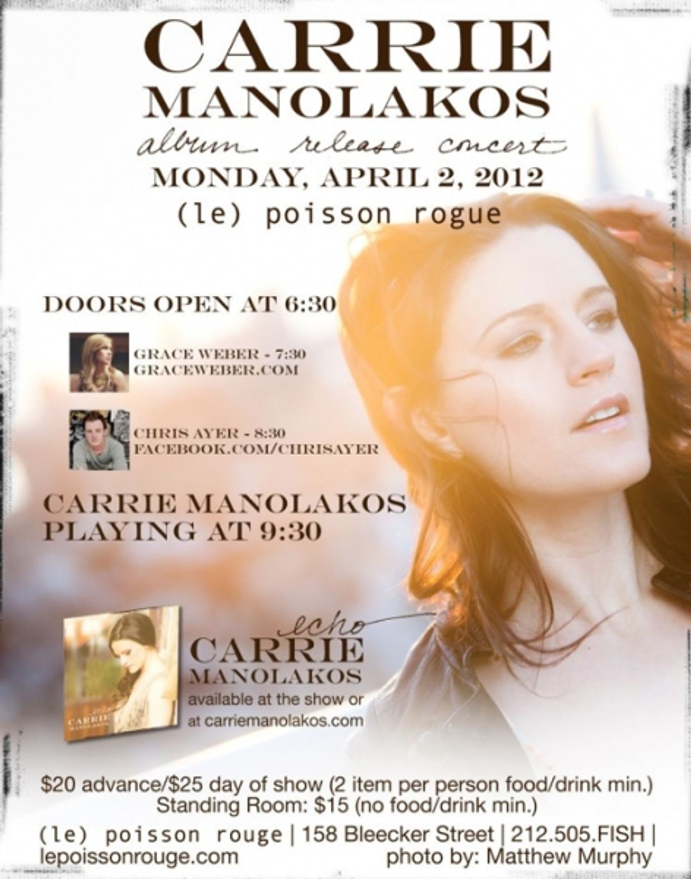 Photo Coverage: Carrie Manolakos Takes the Stage at (le) poisson rouge to Celebrate CD Release Party  Image