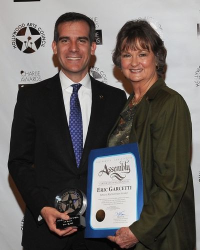 Los Angeles City Councilman Eric Garcetti and President of The Hollywood Arts Council Photo
