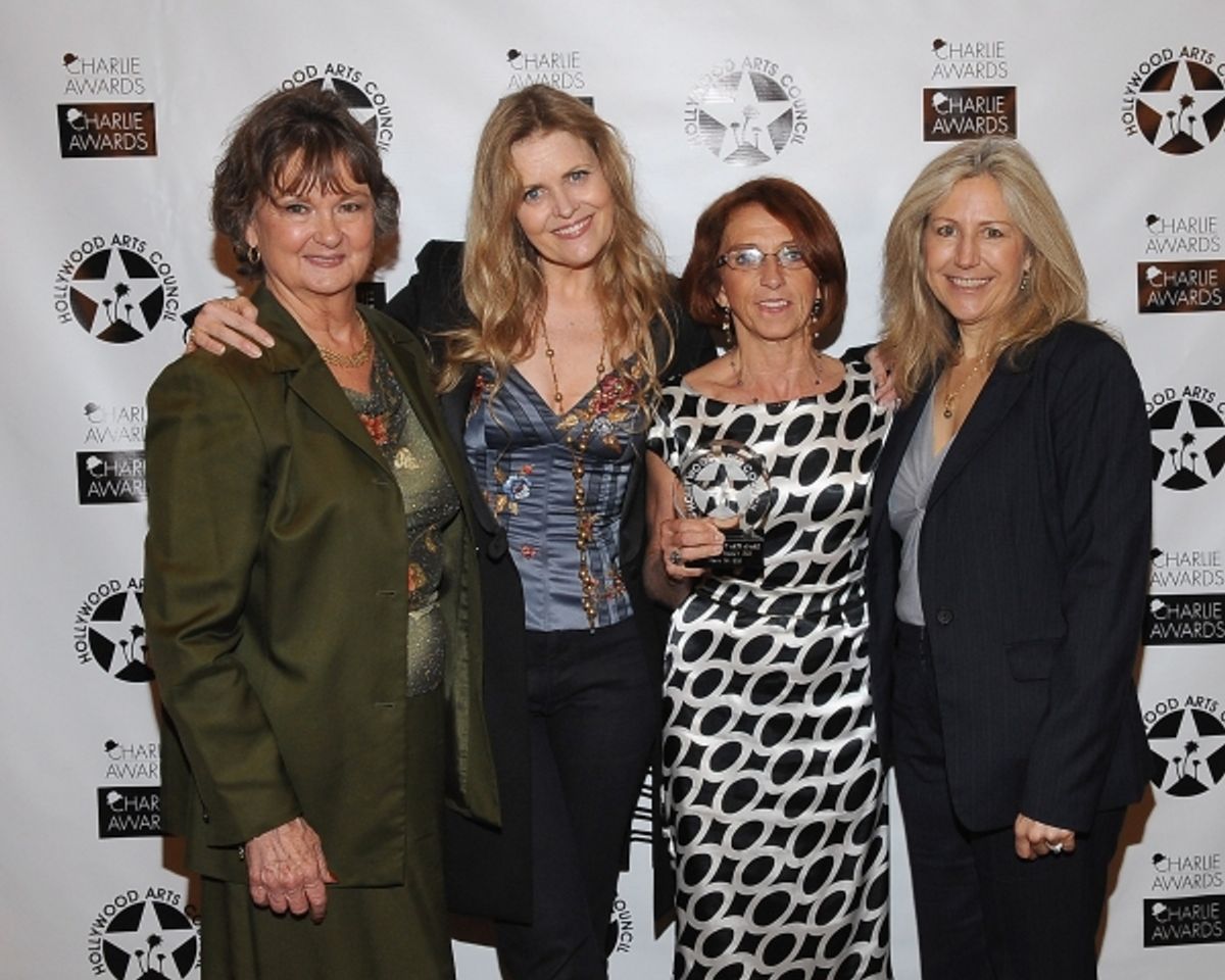 President  of  The Hollywood Arts Council Nyla Arslanian, jazz singer Tierney Sutton, Cirque Du Soleil's Iris Artistic Director Denise Biggi and event Co-Chair Kate Langrall Folb at 