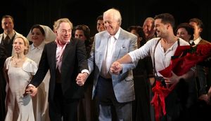 Elena Roger, Andrew Lloyd Webber, Tim Rice & Ricky Martin with the Company @ BroadwayWorld Elena Roger, Andrew Lloyd Webber, Tim Rice & Ricky Martin with the Company Photo