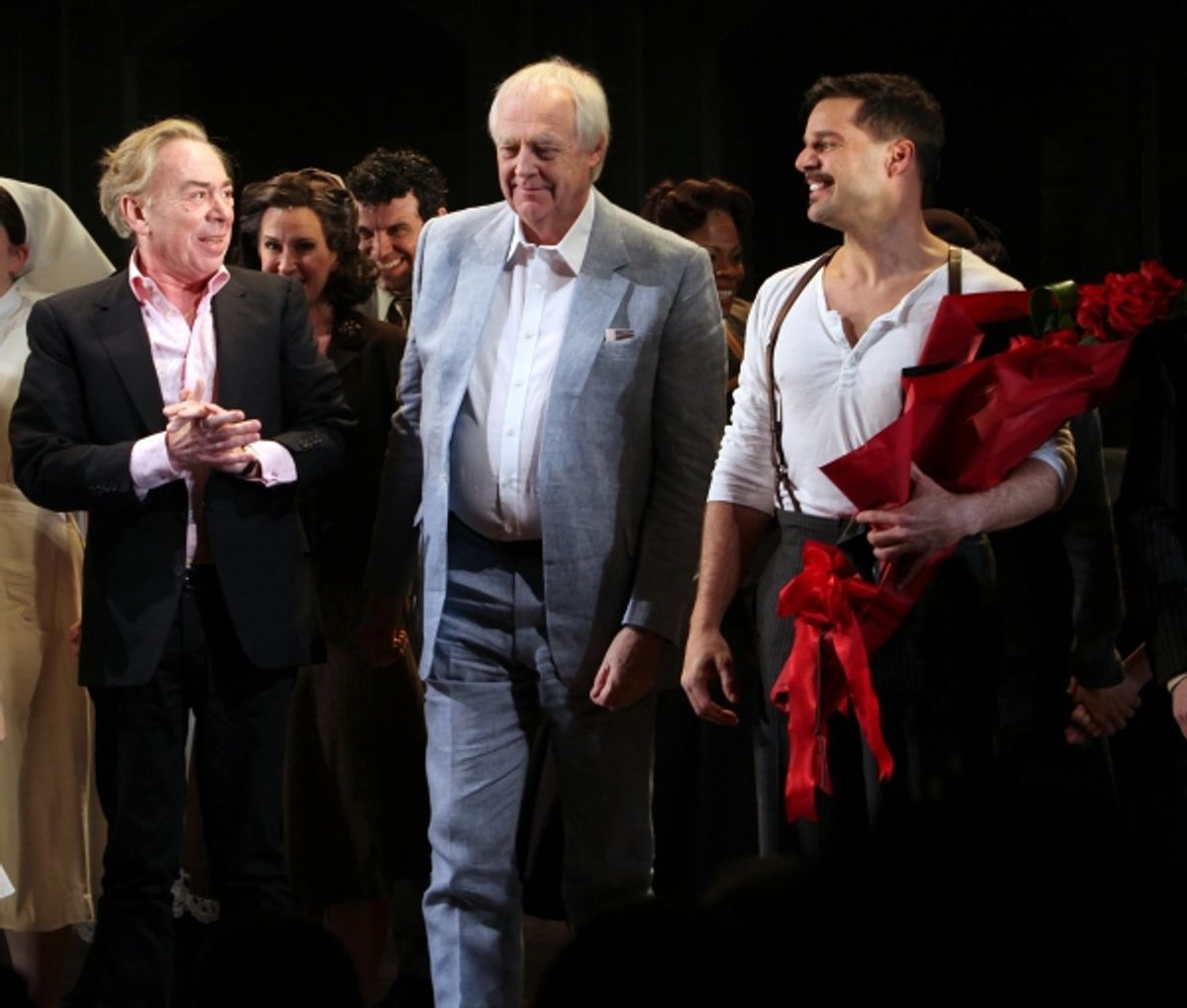 Andrew Lloyd Webber, Tim Rice & Ricky Martin with the Company at 
