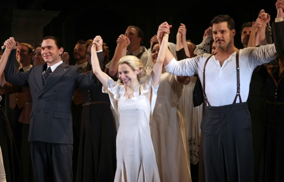 Michael Cerveris, Elena Roger, Ricky Martin with the Company at 