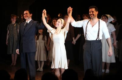 Michael Cerveris, Elena Roger & Ricky Martin with the Company Photo