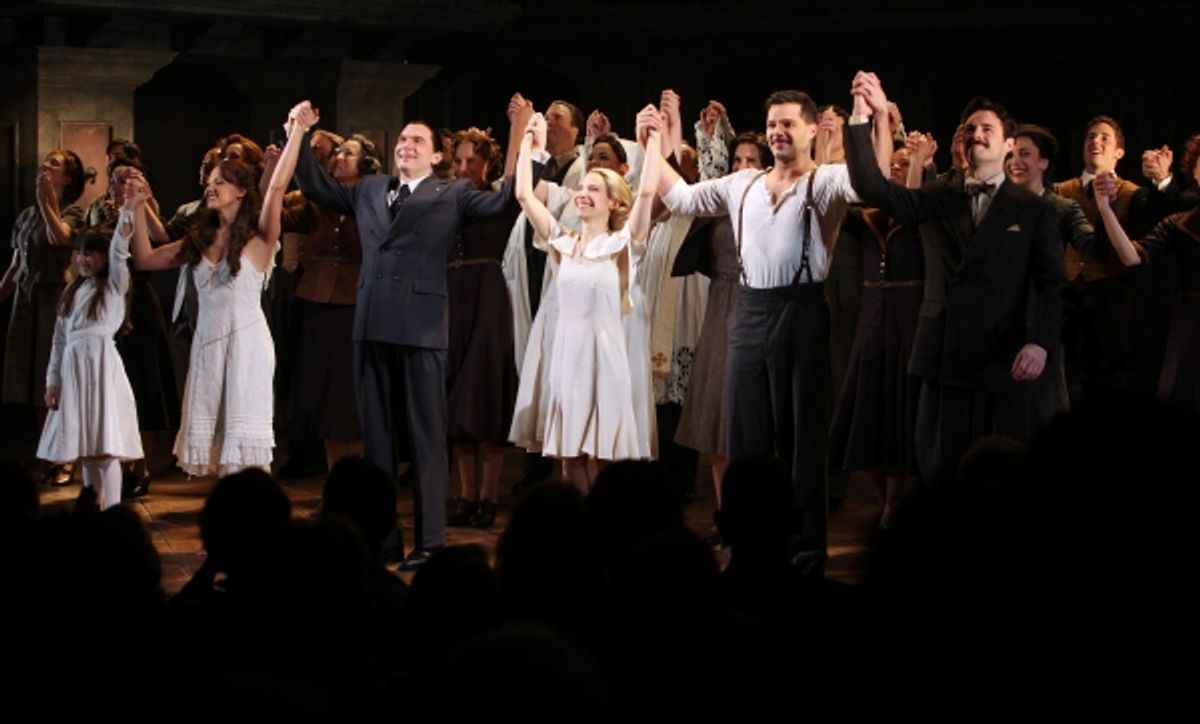 Rachel Potter, Michael Cerveris, Elena Roger, Andrew Lloyd Webber, Tim Rice & Ricky Martin at 