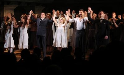 Rachel Potter, Michael Cerveris, Elena Roger, Andrew Lloyd Webber, Tim Rice & Ricky M Photo