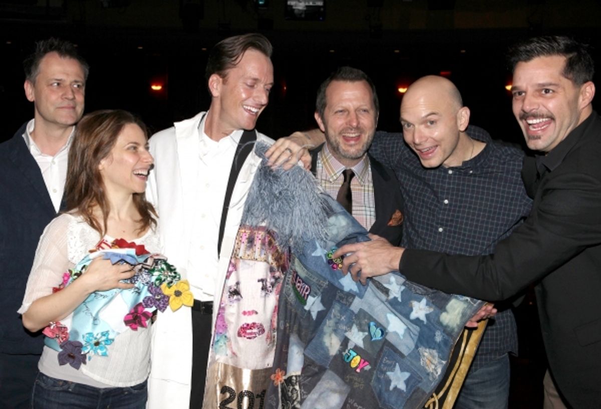 Michael Grandage, Elena Roger, Matt Wall, Rob Ashford, Michael Cerveris & Ricky Martin  at 