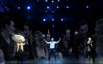 Caissie Levy (Molly Jensen), Richard Fleeshman (Sam Wheat) and Bryce Pinkham (Carl Br Photo