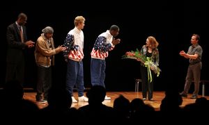 Robert Manning Jr., Francois Battiste, Tug Coker, Kevin Daniels, Deirdre O'Connell & Peter Scolari
@ BroadwayWorld Robert Manning Jr., Francois Battiste, Tug Coker, Kevin Daniels, Deirdre O'Connell & Photo