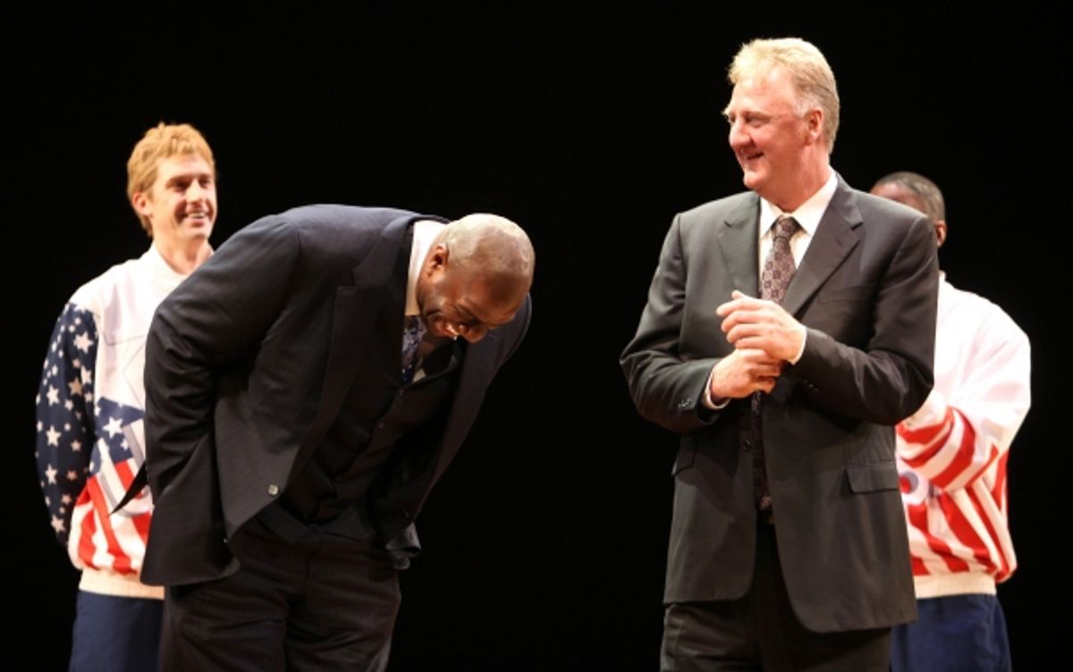 Tug Coker, Earvin 'Magic' Johnson, Larry Bird & Kevin Daniels  at 