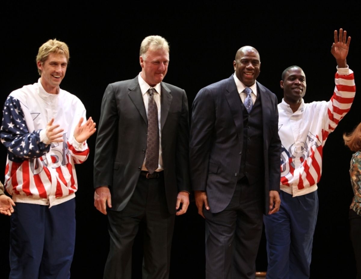 Tug Coker, Larry Bird, Earvin 'Magic' Johnson, Kevin Daniels  at 