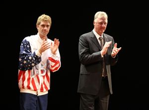 Tug Coker & Larry Bird @ BroadwayWorld Tug Coker & Larry Bird Photo