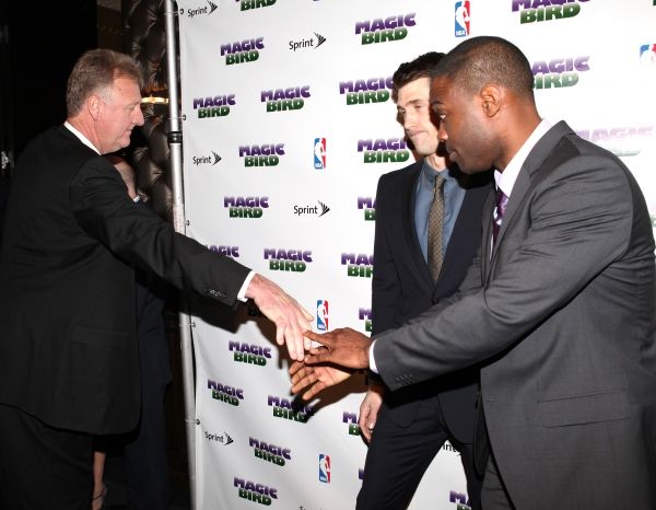 Larry Bird with Tug Coker & Kevin Daniels  Photo