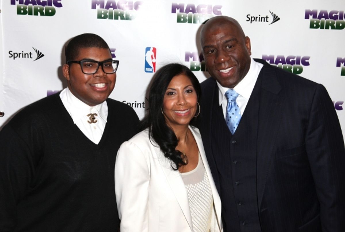 Magic Johnson & family  at 