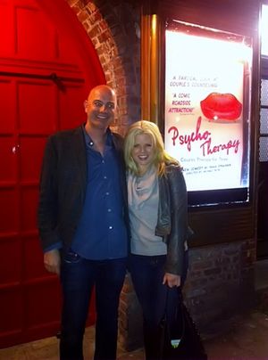 Psycho Therapy playwright Frank Strausser and â€"Smashâ€ star Megan Hilty Photo