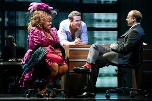 Da'Vine Joy Randolph (Oda Mae Brown), Richard Fleeshman (Sam Wheat) and Jeremy Davis. Photos by Joan Marcus @ BroadwayWorld Da'Vine Joy Randolph (Oda Mae Brown), Richard Fleeshman (Sam Wheat) and Jeremy Davis. Photo