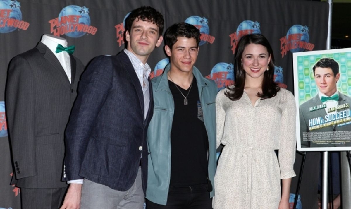 Michael Urie, Nick Jonas & Stephanie Rothenberg at 