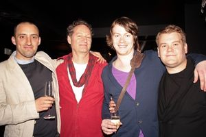 Tom Edden, Richard Bean, Daniel Rigby, James Corden Photo