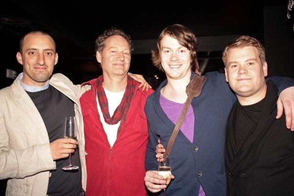 Tom Edden, Richard Bean, Daniel Rigby, James Corden. Photo credit: Jennifer Broski Photo