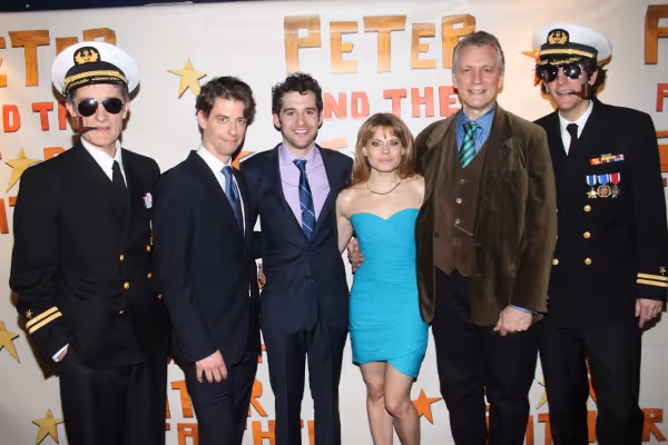 Roger Rees, Christian Borle, Adam Chanler-Berat, Celia Keenan-Bolger, Rick Elice and… Photo