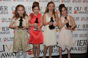 The girls who play Matilda in 'Matilda the musical': Hayley Canham, Jade Merner, Cleo Photo