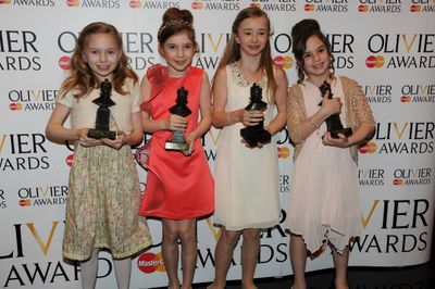 The girls who play Matilda in 'Matilda the musical': Hayley Canham, Jade Merner, Cleo Photo