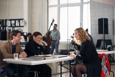 Christian Borle, Debra Messing, Uma Thurman Photo