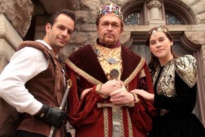 Travis Risner as Lancelot, David Ambroson as King Arthur, Rachelle Wood as Guenevere Photo